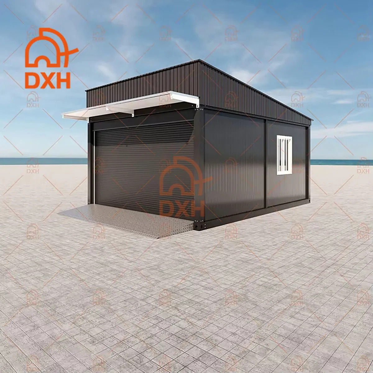 Dxh Airbnb Modular Sandwich Panel Shop Workshop Mobile Steel Frame Beach Hut Camp Detachable Library Outdoor Camp Container House