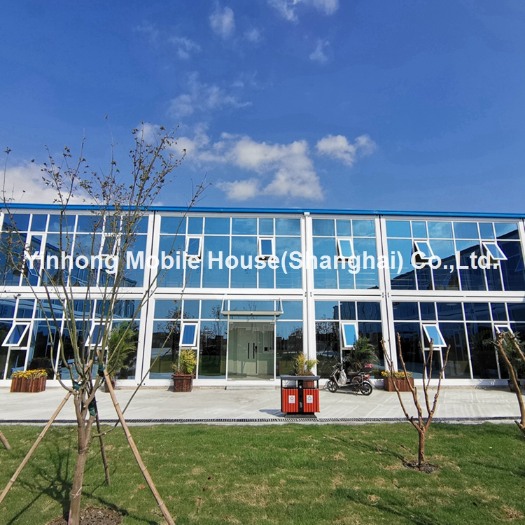 China Export Durable Prefab Container House Flat Pack Office Container Office with Glass Curtain