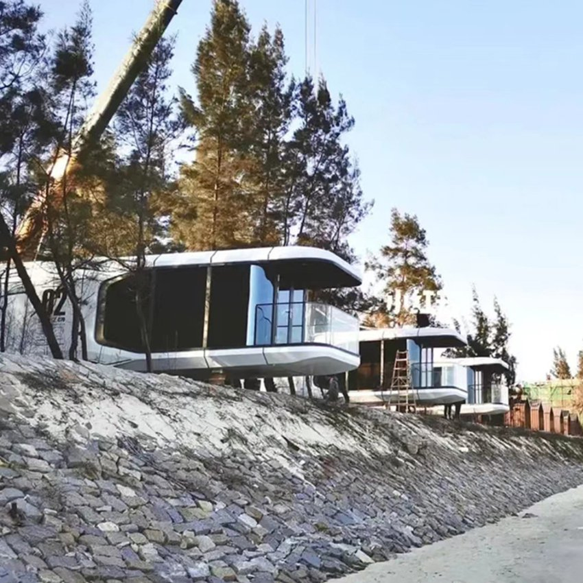 Quick Build Prefabricated Portable High Quality Apple Cabin for Living Hotel Villa