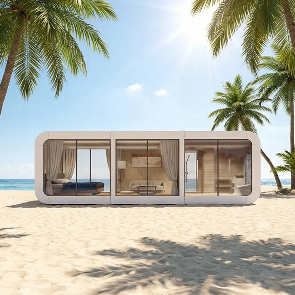 Elegant Robust Luxury Tiny Eco-Friendly Prefab Container Prefabricated Modular Expandable Capsule Smart Home Portable Mobile Living Residential House