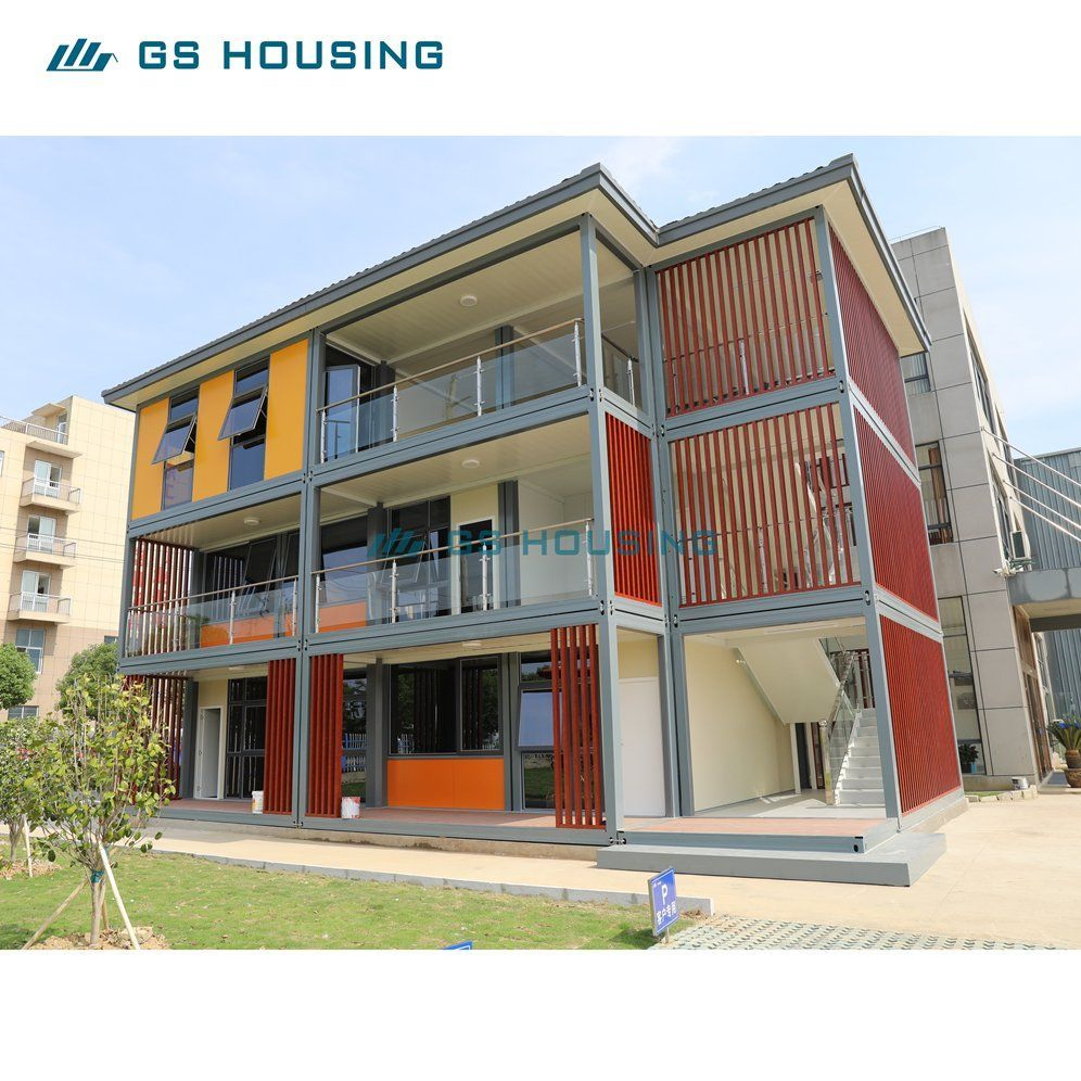 Factory Customized 3 Layer Steel Structure Flat Pack Modular Container Office Building Prefab 20FT Container Office