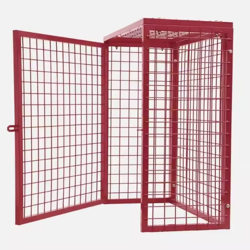 Heavy-Duty Collapsible Black Steel Gas Bottle Storage Unit