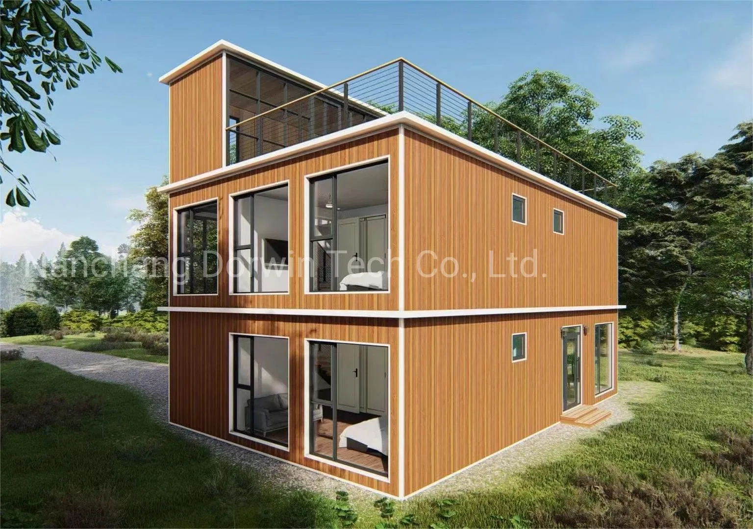 Prefab Flat Pack Two Story Modular Container House Office