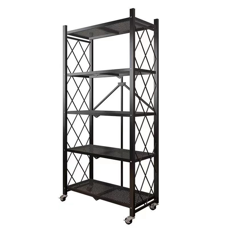 Rack Foldable Shelf Shelves Storage 5 Folding Movable Metal Shelving Klappbar Shop Collapsible