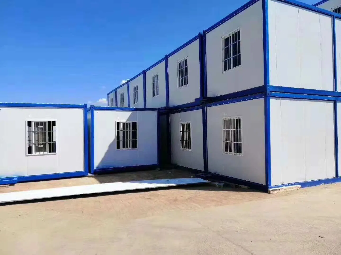 Galvanized Steel Portable Cabins with Glass Windows and Orange Interior
