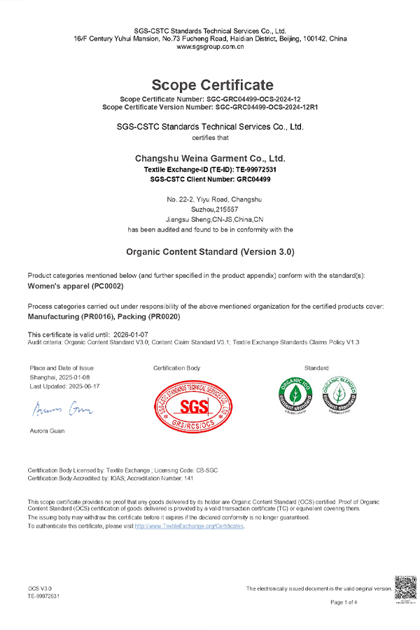 SGS Organic Content Standard