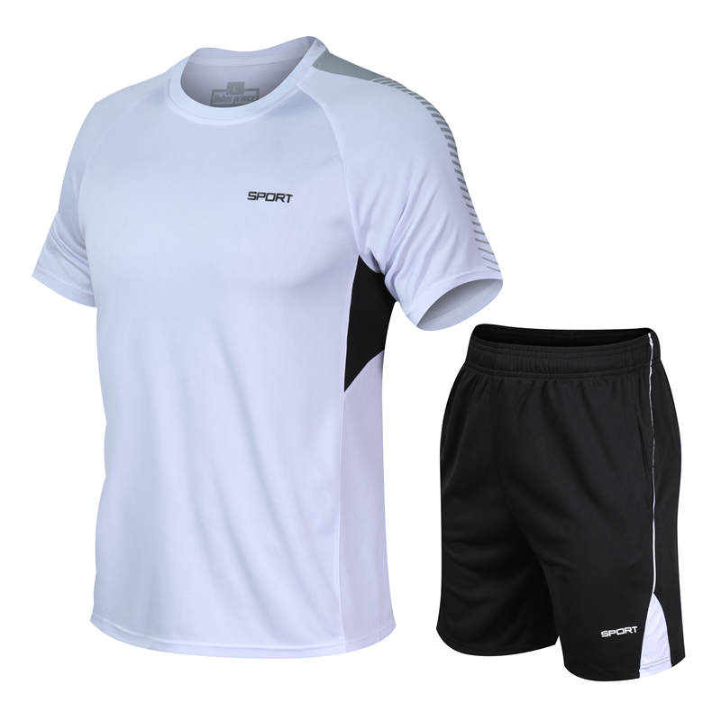 Sport T-Shirt Sportswear Clothing Men Fitness Running Jogger Shorts Set Training Wear