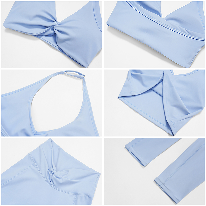 Fashionable Nude-Feel Yoga Set, Twisted Tight-Fitting Sportswear, Women's Outdoor Running Fitness Yoga Wear