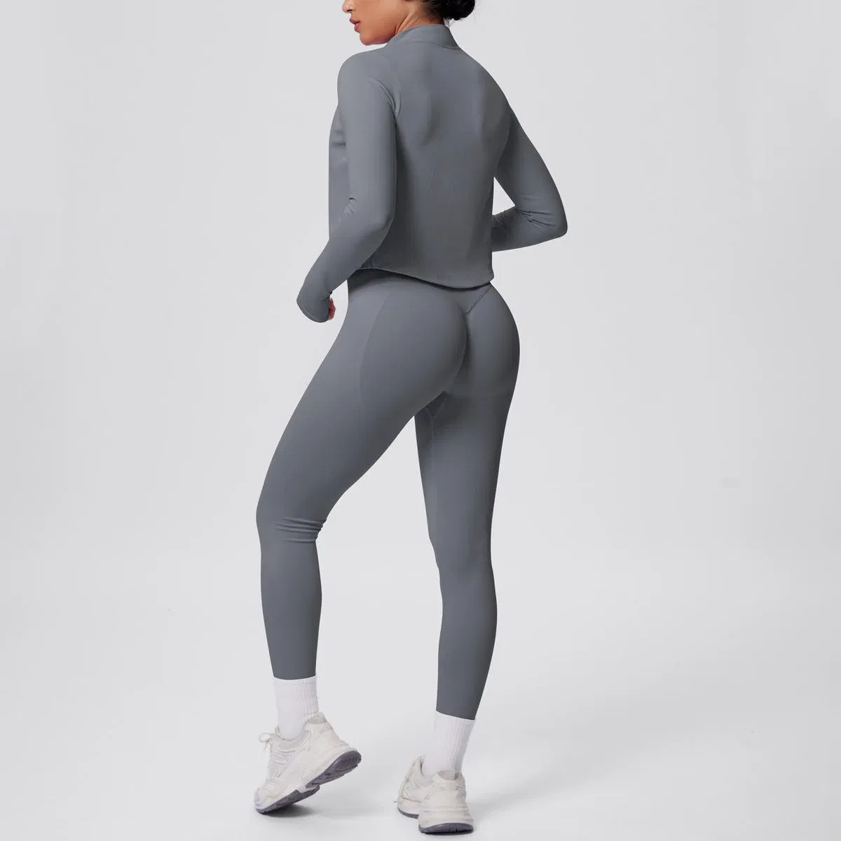 2026 Women's Seamless 3 Piece Yoga Set Breathable Quick Dry Tight Fit High Waist Full Zip up Workout Yoga Wear Gym Fitness Sets