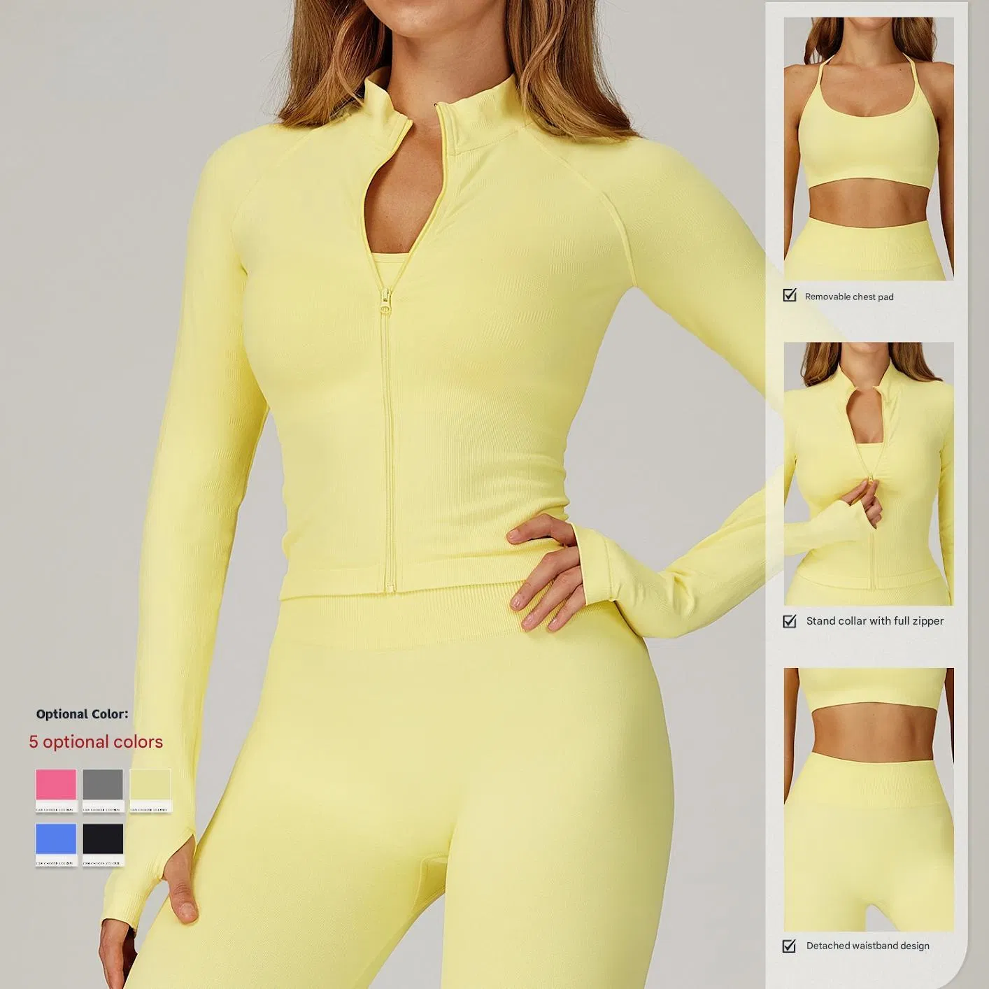 Women 5PCS Sexy Seamless Racerback Sports Bra Booty Scrunch Leggings Matching Set Yoga Outfits Workout Sets for Women