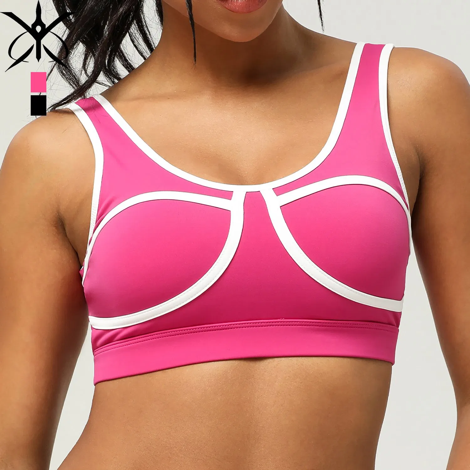 Colorblocking Sports Underwear Hollow out Back Yoga Running Fitness Bra