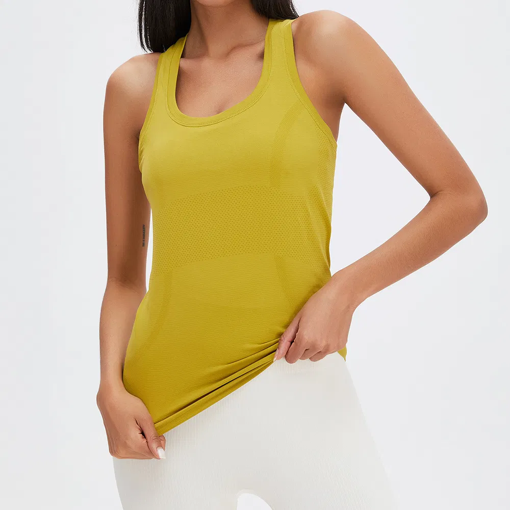 Hot Sale High Quality High Elasticity Sport Sleeveless T-Shirt Women Fitness Mesh Shirt Yoga Training Wear