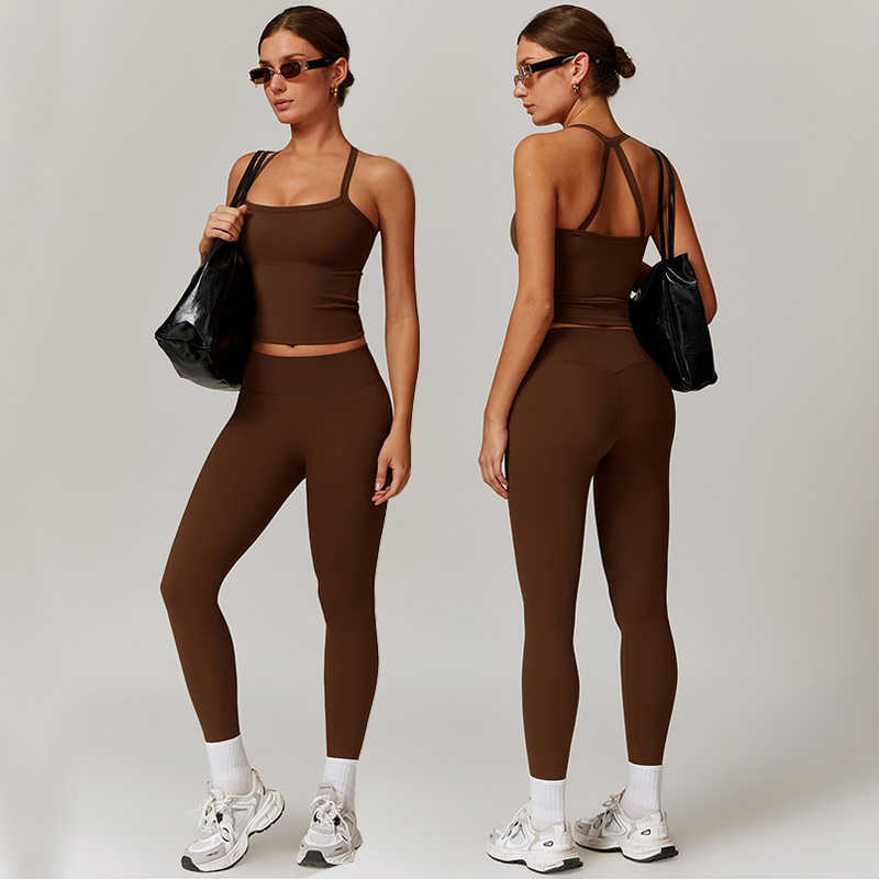 Custom Logo 2 Pieces Sportswear for Women Gym Wear Sports Tank Top Suit Workout Wear Fitness Sets Yoga Leggings/Shorts and Bra