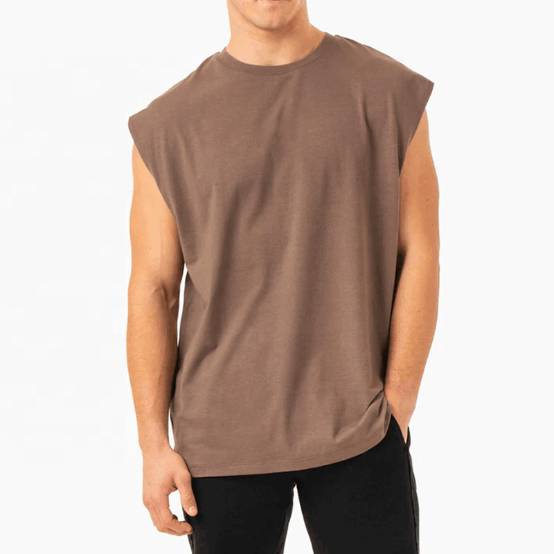 Custom Logo Plus Size Men's Sports Gym Tank Top Quick Drying Fitness Vest Blank Sleeveless Loose T-Shirt Men