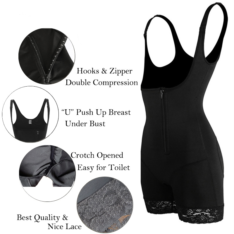 Intiflower Colombian Fajas Bodysuit Plus Size Full Body Control Shaperwear