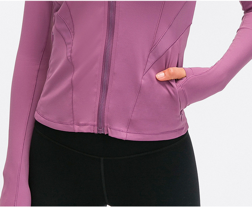 Female Zipper Yoga Gym Fitness Athletic Sports Active Pilates Wear Running Jacket