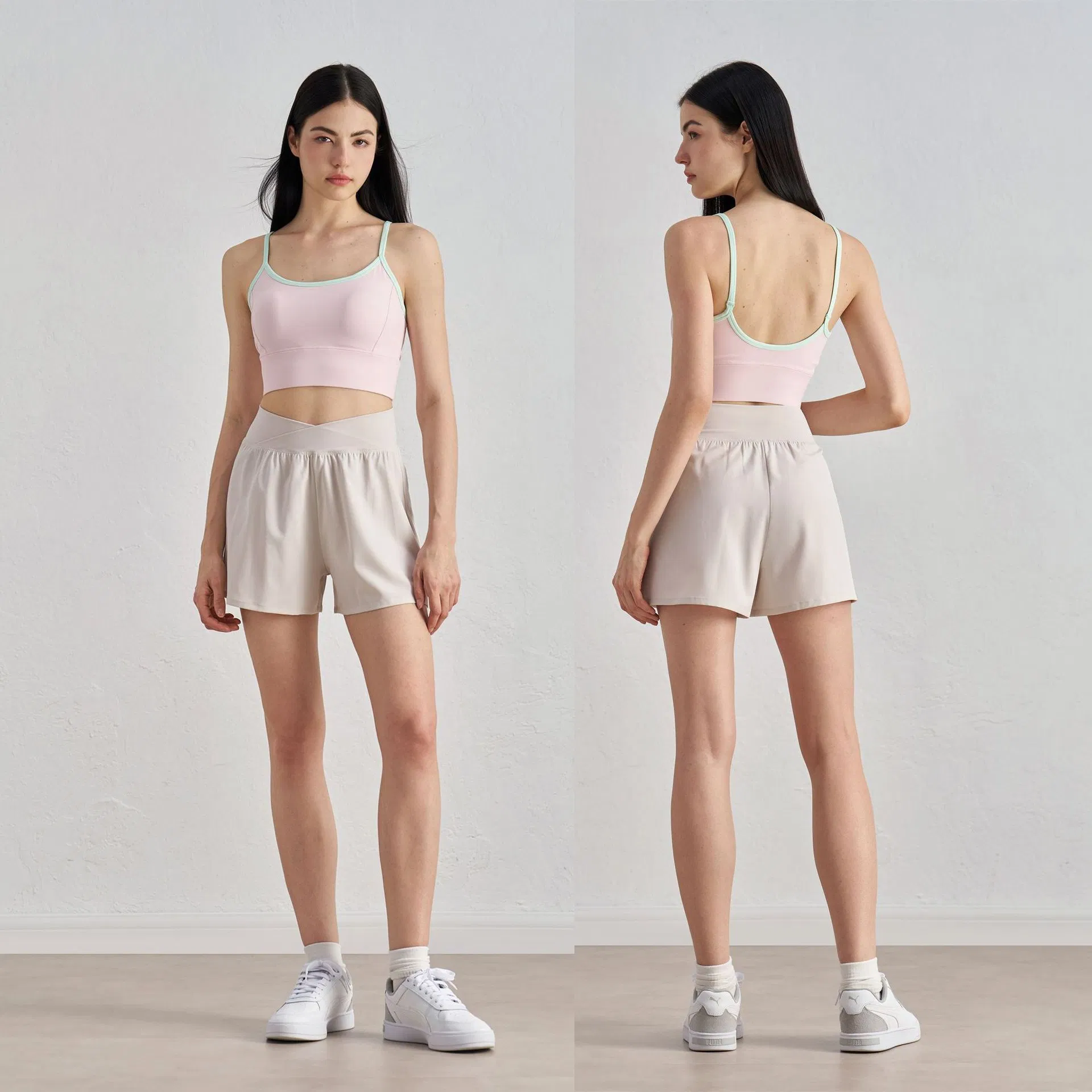 Women Gym Wear Set Fitness Clothing Sports Bra Crop Top Running Yoga Shorts Sets Active Sport Wear