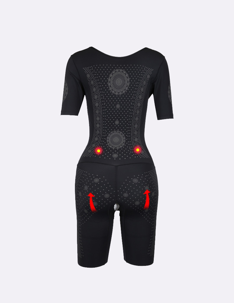 2021 Italian Caffeine Seamless Elastic Shapewear Short Sleeve Open Crotch Bodysuits for Women