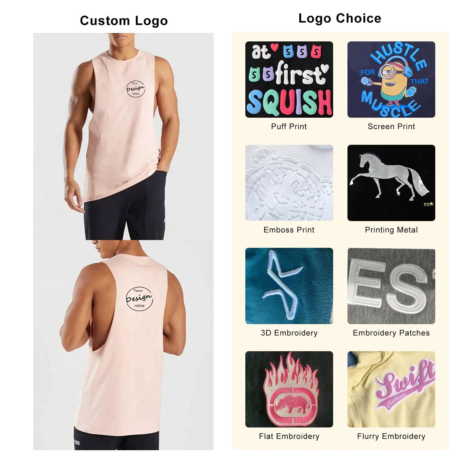 Custom Wholesale High Quality Hip Hop Sleeveless Men's T Shirts Dropped Armhole Cotton Tank Tops Plain Custom Gym Vests