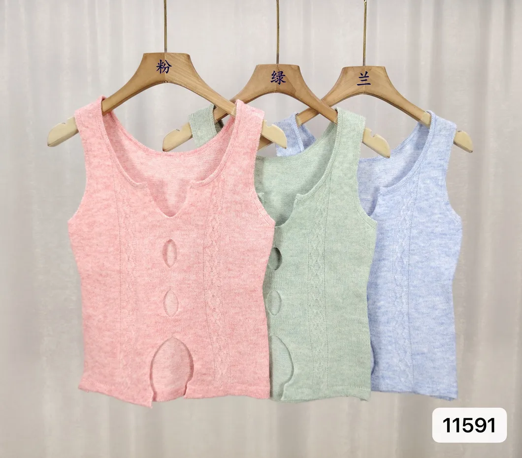 Sleeveless Hollow Knit Crop Top 1