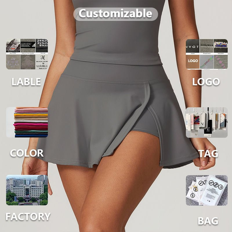 A-Line One-Piece Short Skirt Tight-Fitting High-Waisted Yoga Wear Anti-Exposure Sports Skirt