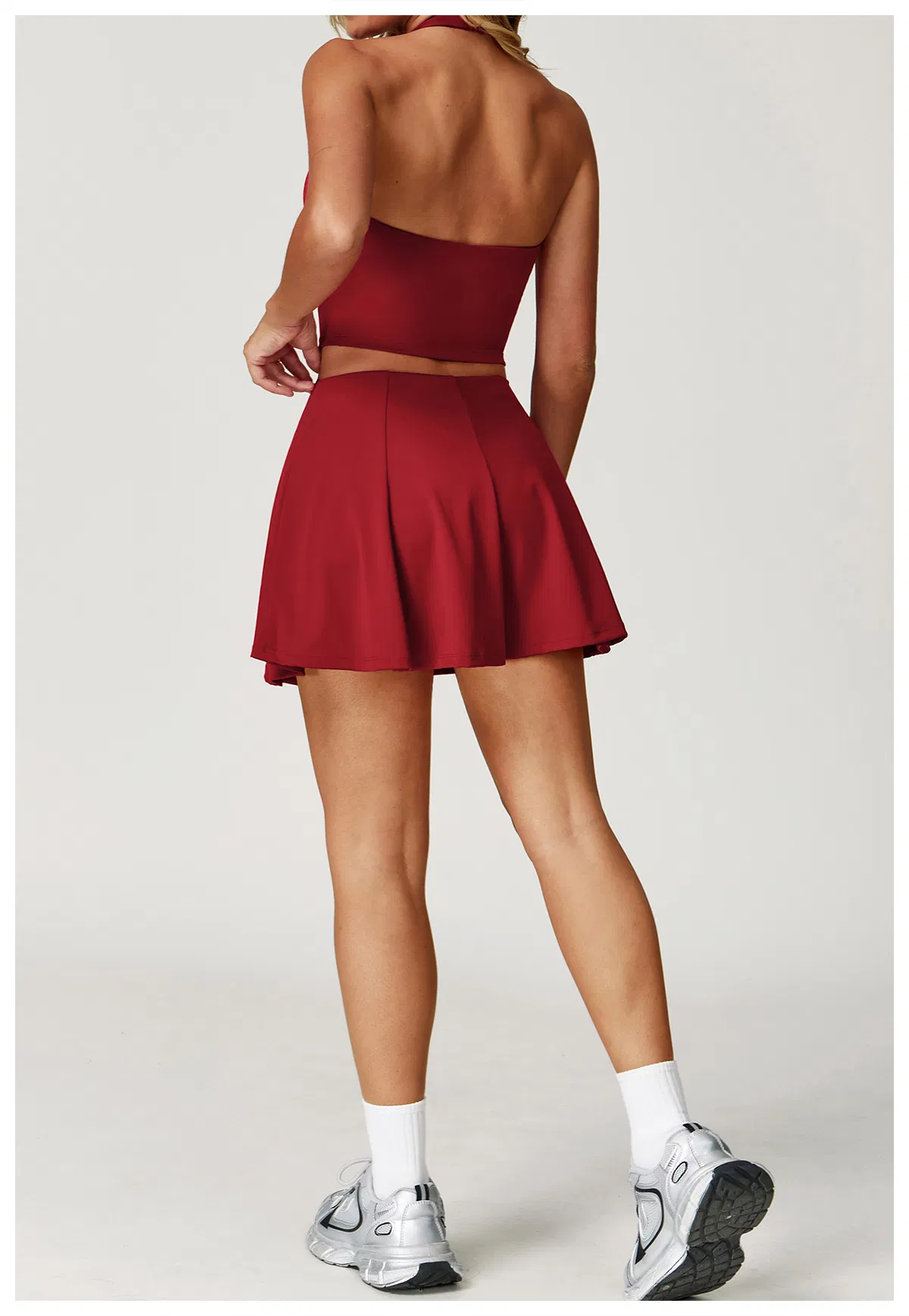 Women Yoga Set Tight Neck-Hanging Quick-Dry Breathable Fitness for Running Tennis Wear