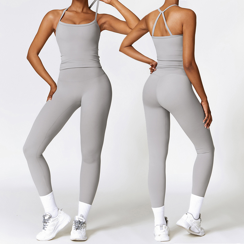 Custom Logo 2 Pieces Sportswear for Women Gym Wear Sports Tank Top Suit Workout Wear Fitness Sets Yoga Leggings/Shorts and Bra