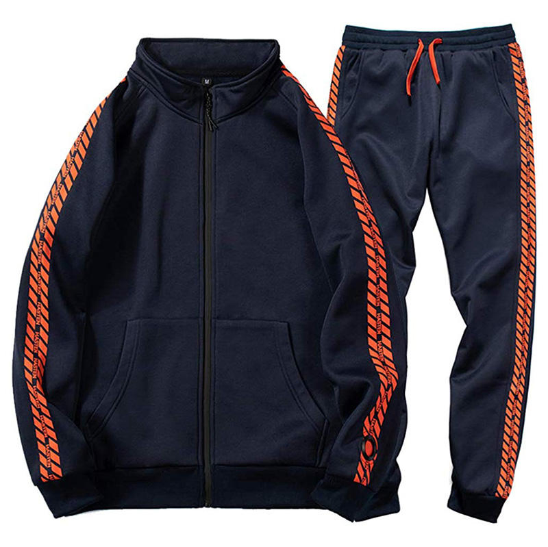 Brand Men Tracksuit Set Full-Zip Sweatshirt Jogger Sweatpants Warm Sports Suit Gym Training Wear