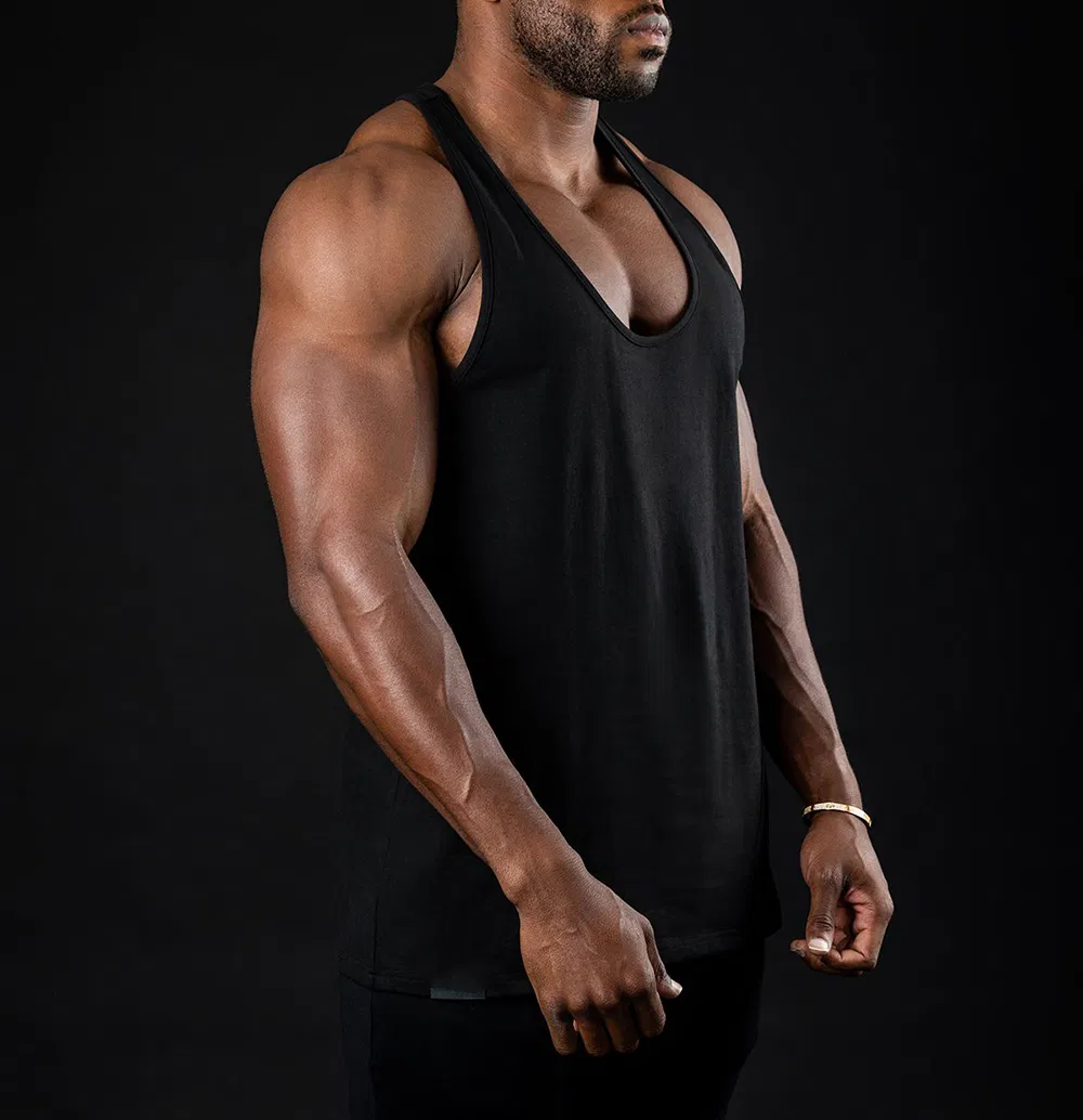 Custom Logo Low Cut Mens Tank Top