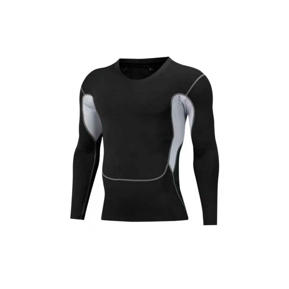 Men Compression Elastic Tights and Long Sleeve Tops Breathable Running Uniform Fitness Workout Gym Wear Wbb18558