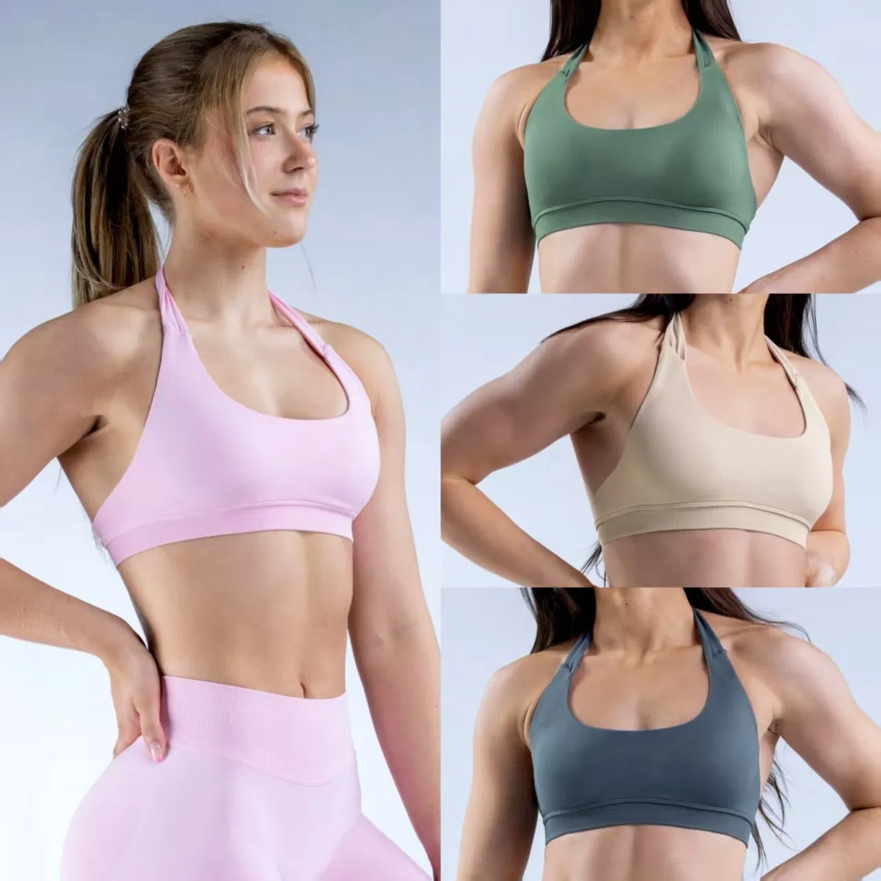Ladies Seamless Sports Bra Sports Top Bra Sportswear Gym Wear Active Wear Bra Top with Cup