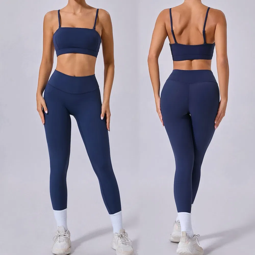 Tianchen New Design Bold and Stylish Workout Wear for Women, Sports Bra with Removable Straps + High Waisted Yoga Leggings Trendy Pilates Gym Outfits