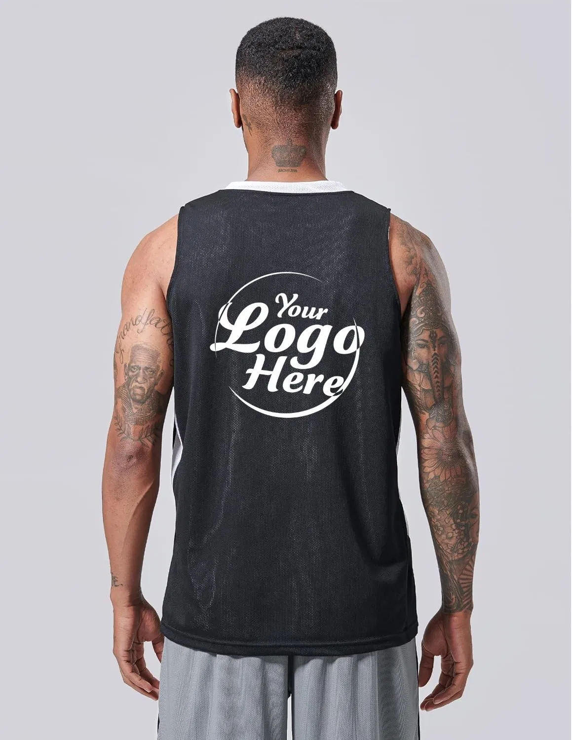 100% Polyester Quick Drying Sweat Absorbing Breathable Sports Vest Basketball Jersey Men's Tank Top