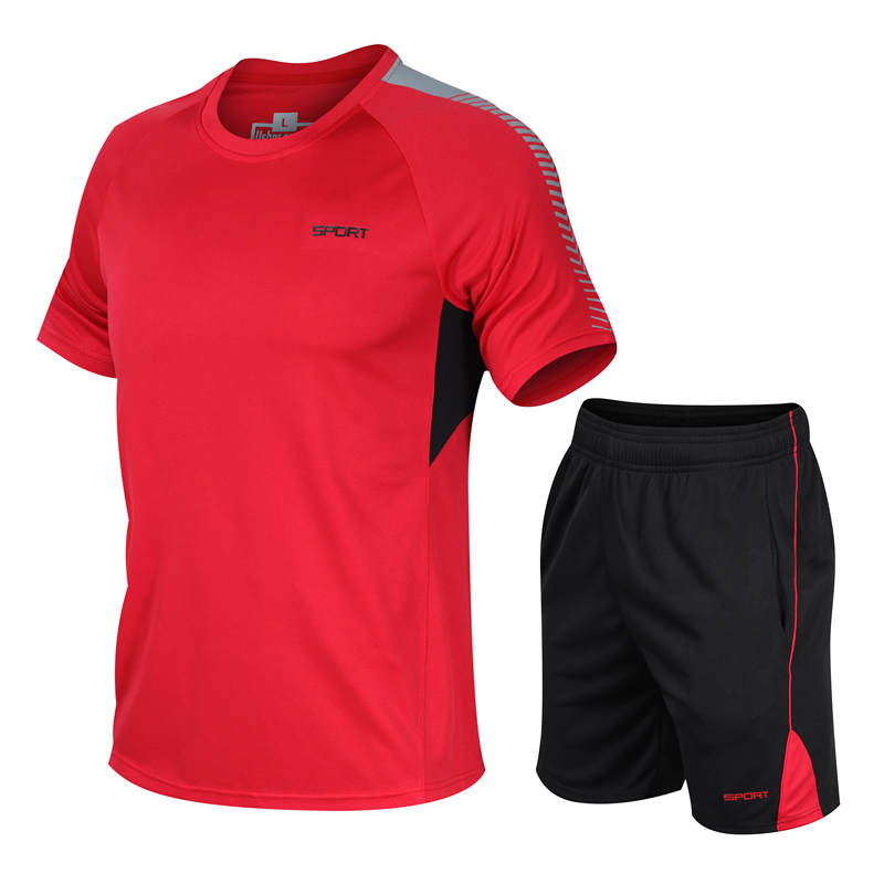 Sport T-Shirt Sportswear Clothing Men Fitness Running Jogger Shorts Set Training Wear