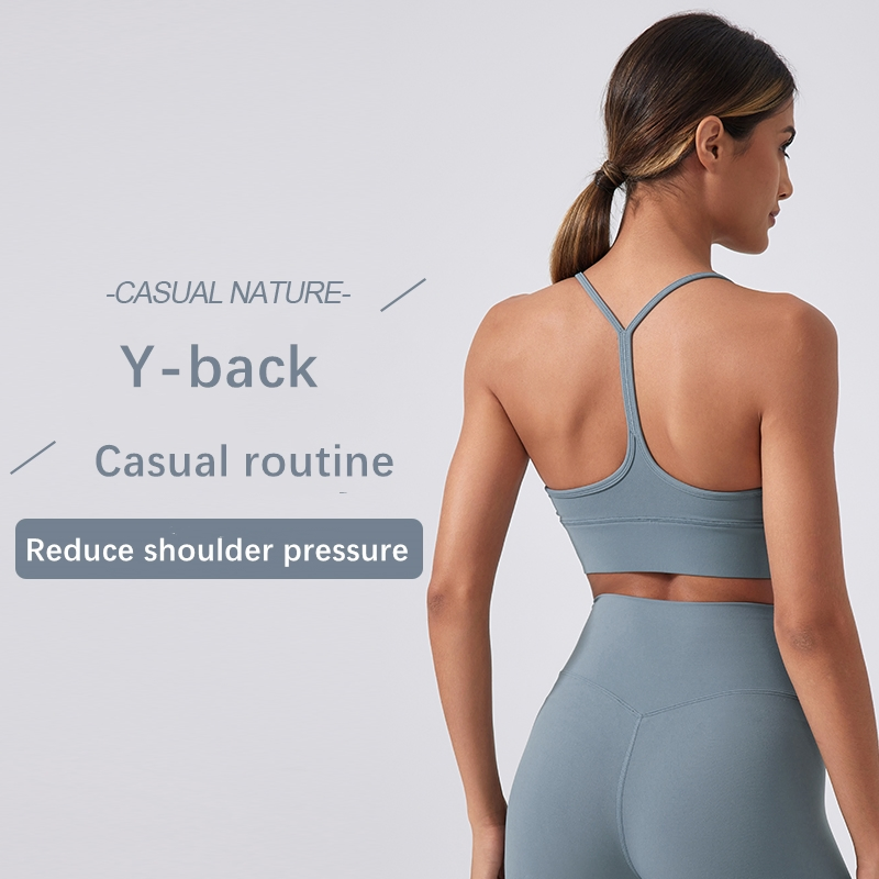 Xsunwing Women Sexy Fitness Strappy Breathable Shockproof Yoga Bra Women Y Back High Impact Sports Bra Gym Active Wear Wdq200