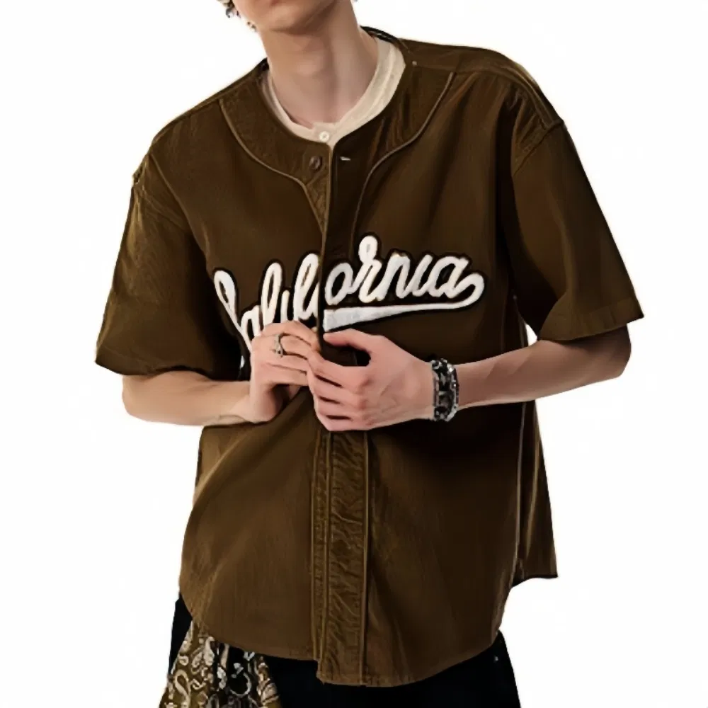 Button Down Baseball Shirt Branding Training Baseball Wear