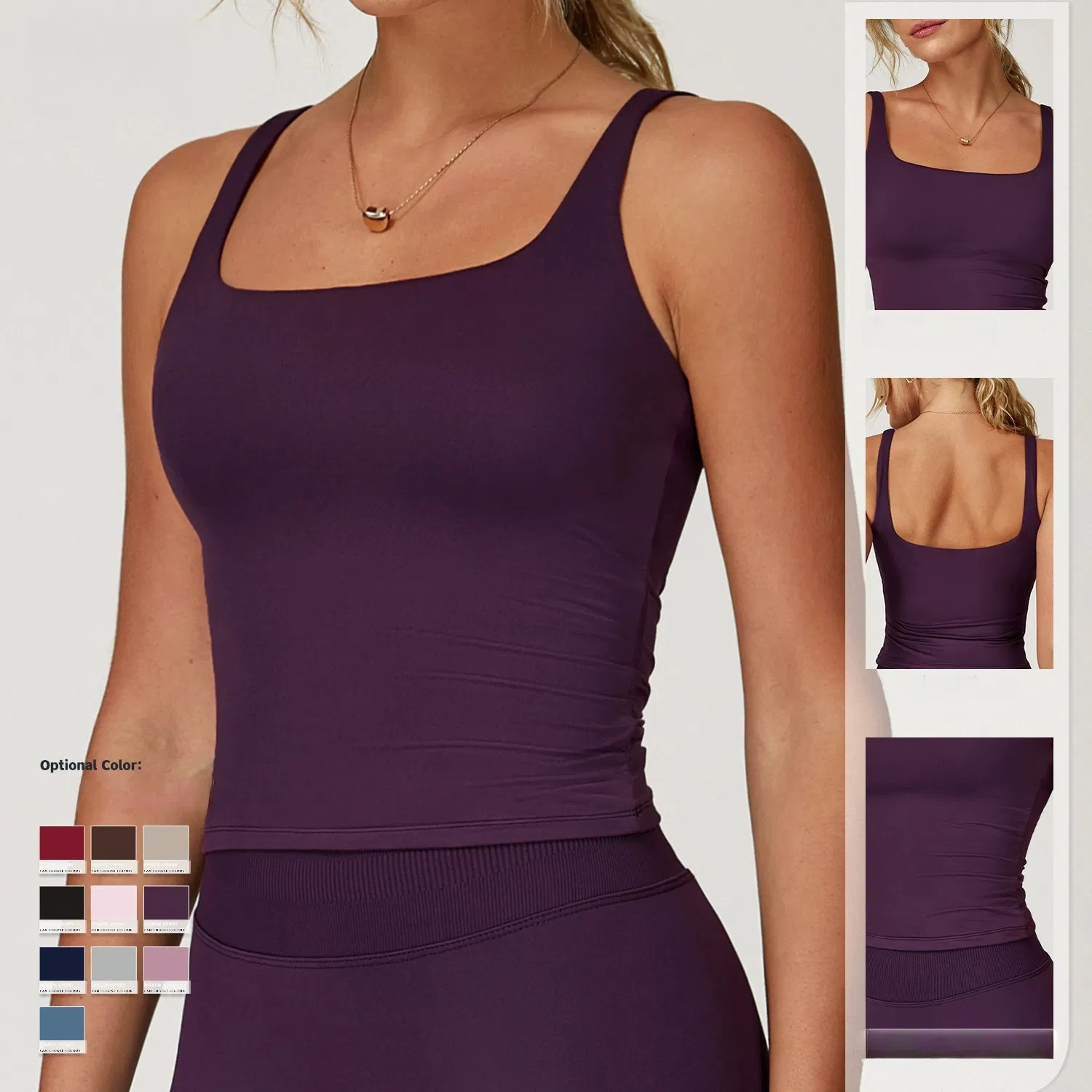 High Quality Women Yoga T Shirts High Quality Solid Training Wear Activewear Tank Top Fitness Yoga Active Top