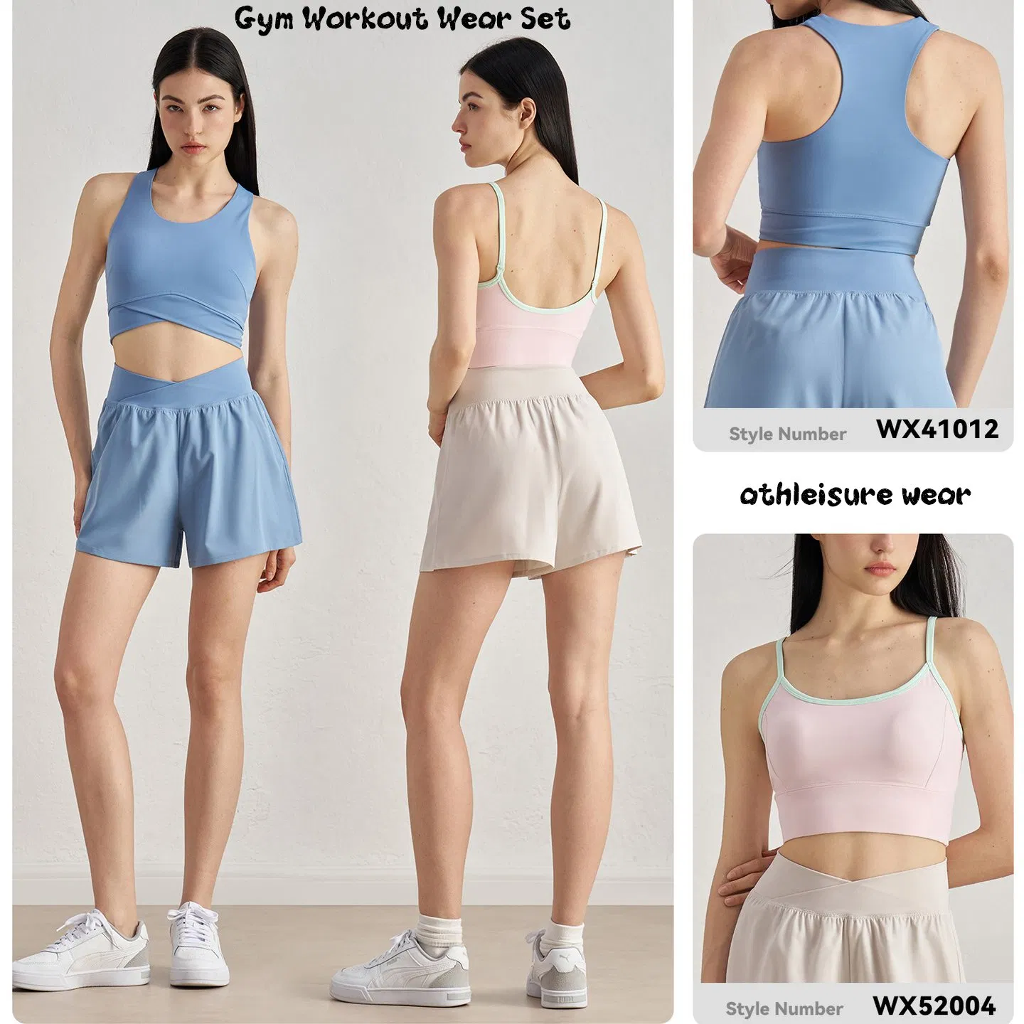 Women Gym Wear Set Fitness Clothing Sports Bra Crop Top Running Yoga Shorts Sets Active Sport Wear