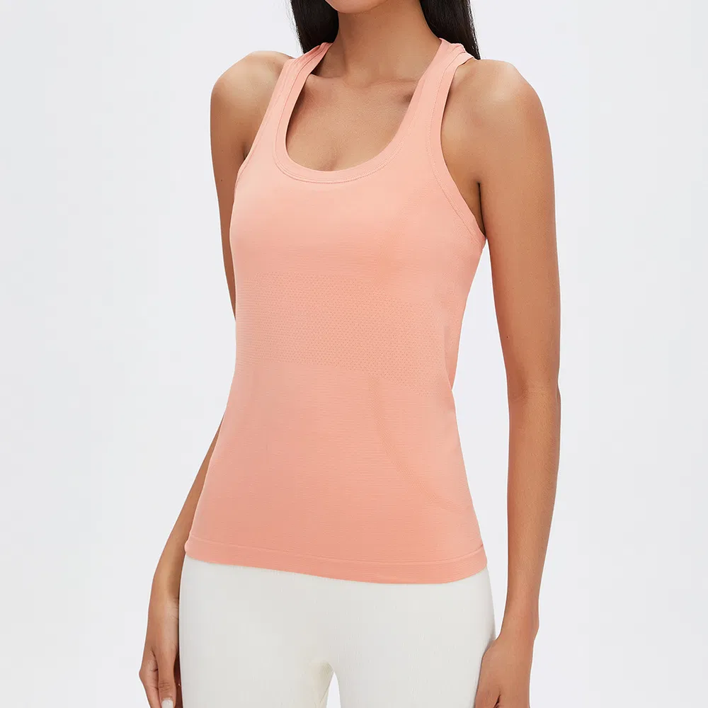 Hot Sale High Quality High Elasticity Sport Sleeveless T-Shirt Women Fitness Mesh Shirt Yoga Training Wear