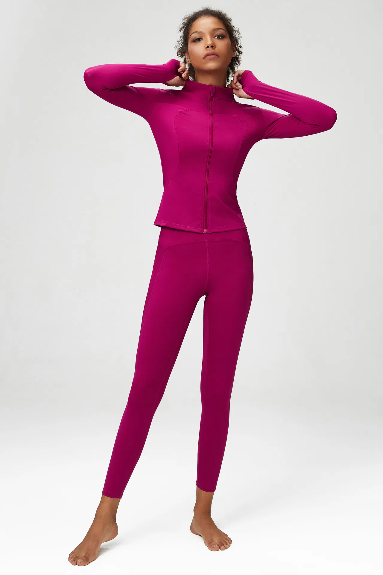 Women 3-Pieces Suits Sports Bra/Jackst High-Waisted Yoga Leggings Workout Clothing Sets