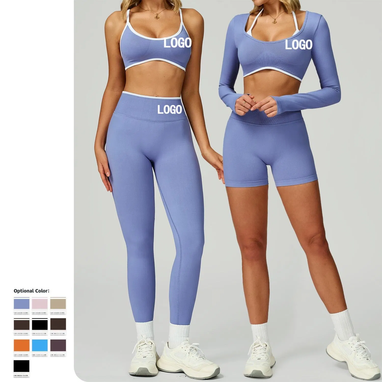 Women's Seamless Color Block Yoga Set - Hollow Back Sports Bra &amp; High Waist Leggings, 2 Piece Sports Wear for Gym, Running, and Outdoor Fitness