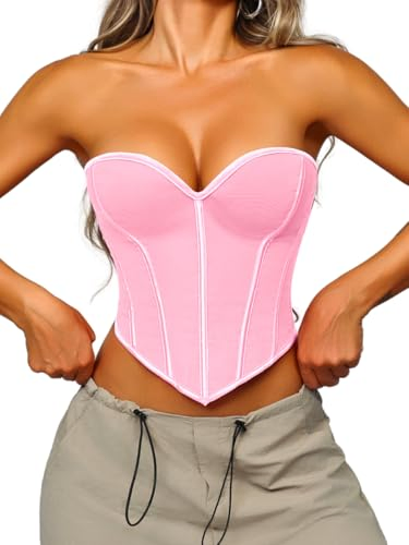 Trendy Plus Size Bodysuit with Heart Corset Top for Women