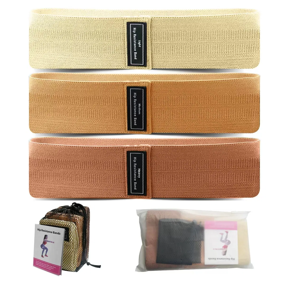 Premium Cocoa Brown Resistance Bands Set for Women Hip and Booty Workouts