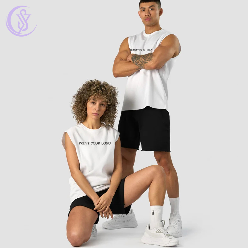 Anti-Wrinkle Quick Dry Custom Print Logo Activewear Sports Clothing Couple Crop Tops Unisex Tank Tops