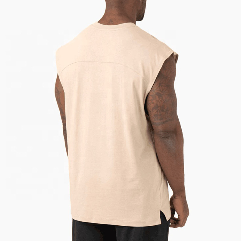 Custom Logo Plus Size Men's Sports Gym Tank Top Quick Drying Fitness Vest Blank Sleeveless Loose T-Shirt Men