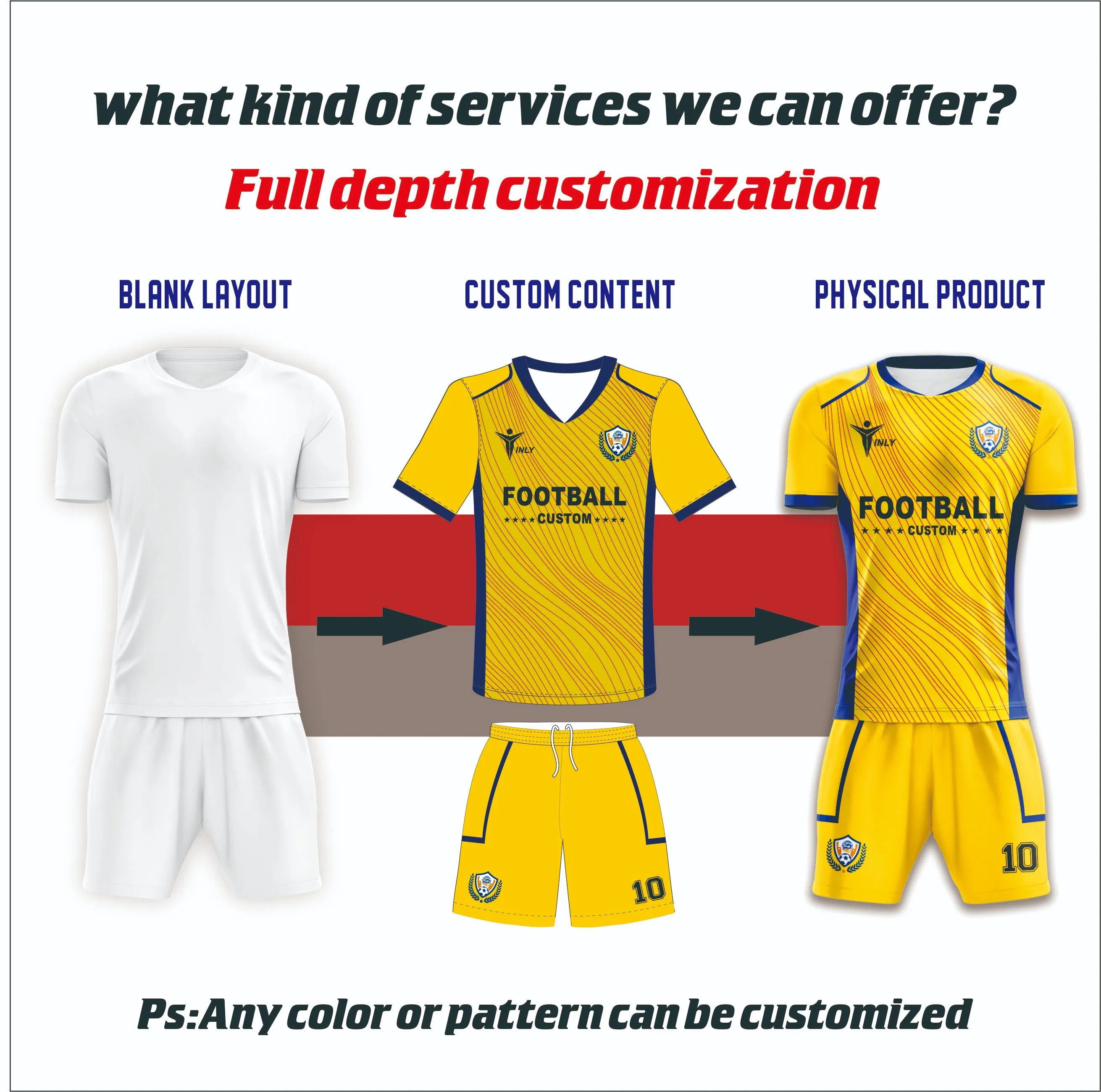 Custom a Series of Soccer Training Team Set Uniform Jersey Sublimation Clothing Football Shirt Sports Wear