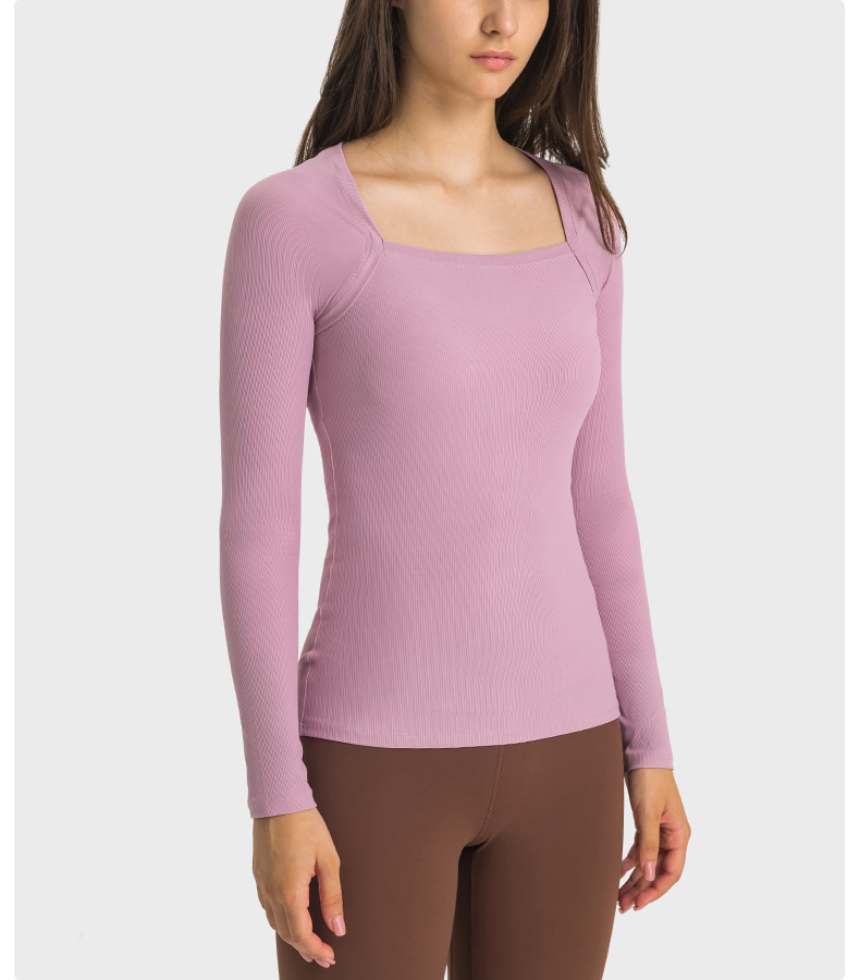 Long Sleeve Women Gym Yoga Workout Fitness Running Sport T-Shirts Training Sportswear Loose Quick-Drying Tees Wear