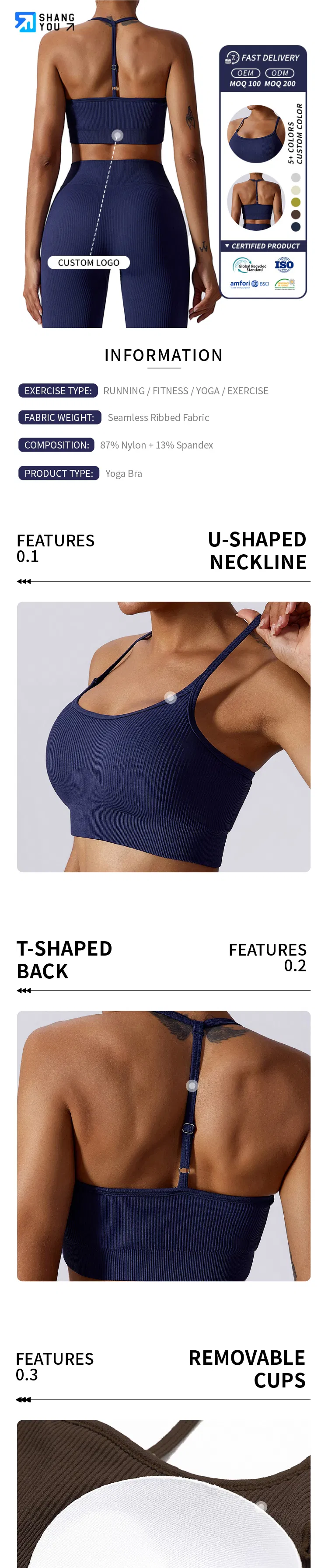 Yoga Sports Bra Front View