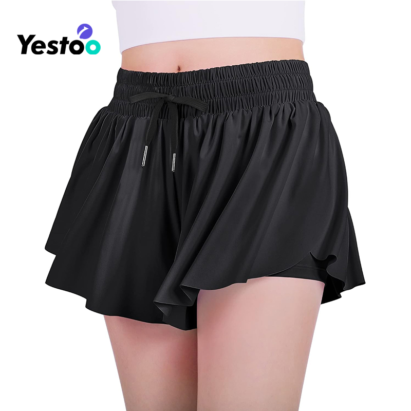 Teens Girls 2-in-1 Cheer Shorts with Spandex Liner, Athletic Gym Wear