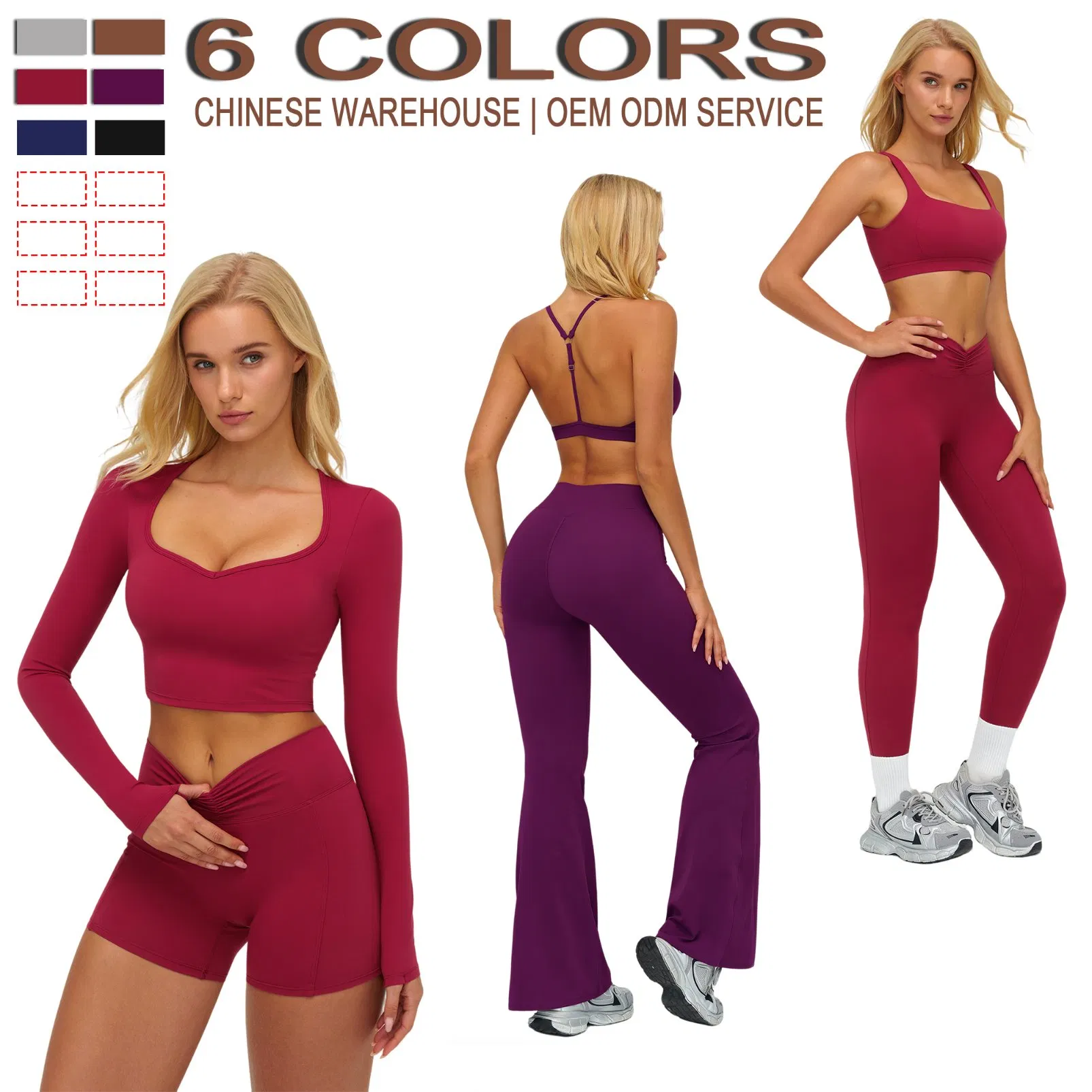 Fashion Fitness Women Yoga Loose Pants Crop Bra Active Wear